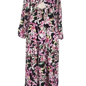 Roxy Black and Pink Floral Dress